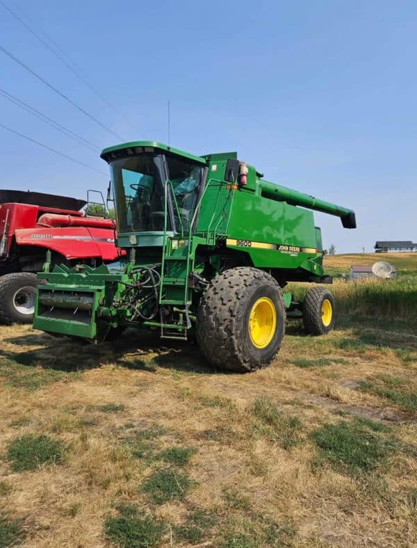 JD 9600, Racho leveler, 30’ header & cart